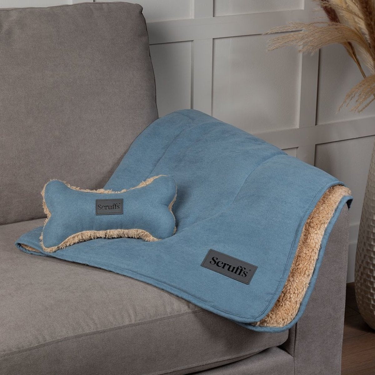 Scruffs - Giftset (deken + knuffel) blauw