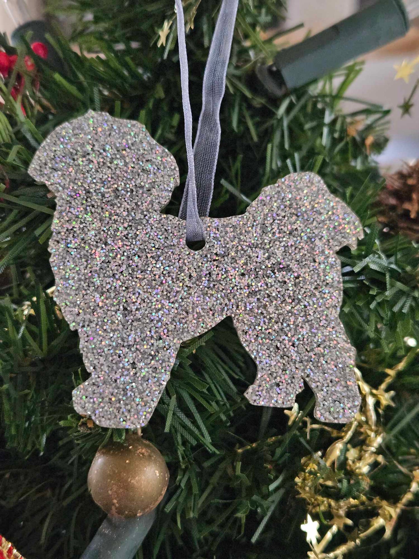 Kersthanger - Shih Tzu zilver