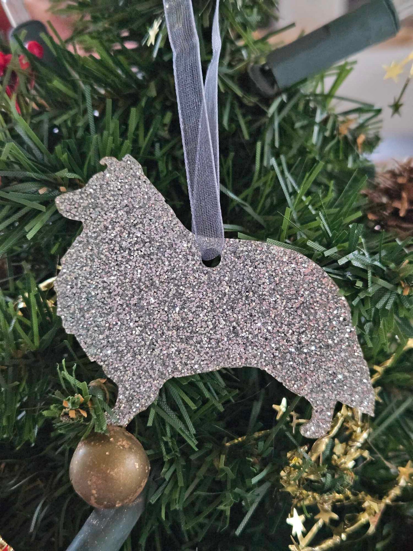 Kersthanger - Sheltie zilver