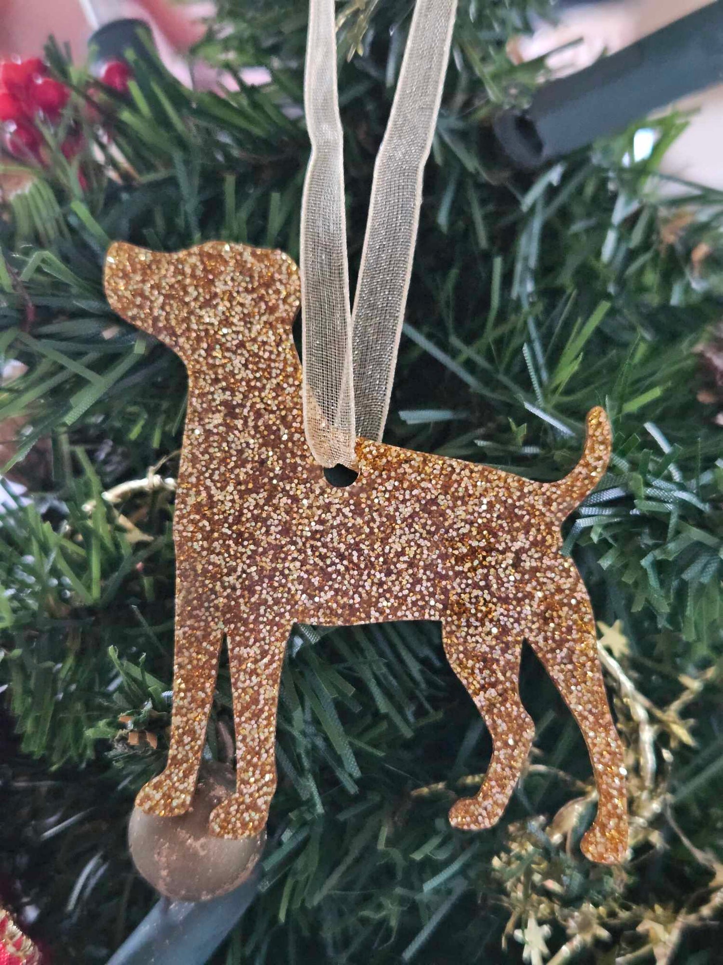 Kersthanger - Terriër goud