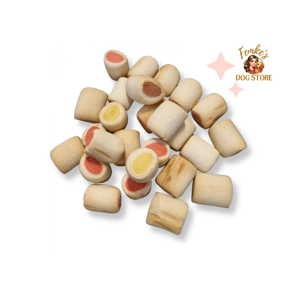 Mergpijpjes Mix (rund/zalm/kip) 400 gram