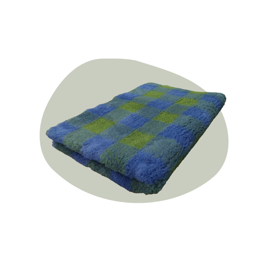 Vetbed - Groen/blauwe ruit