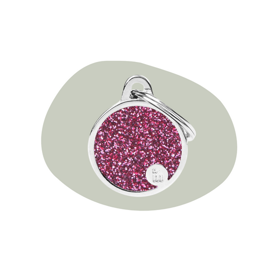 Hondenpenning Shine klein smal rondje roze