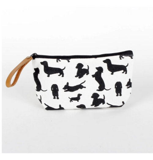 Cadeau-tip: Makeup tasje met Teckels zwart/wit