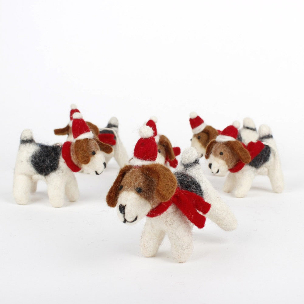 Decoratie - hondje met kerstmuts