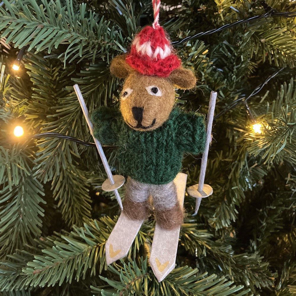 Decoratie - Hondjes op ski's