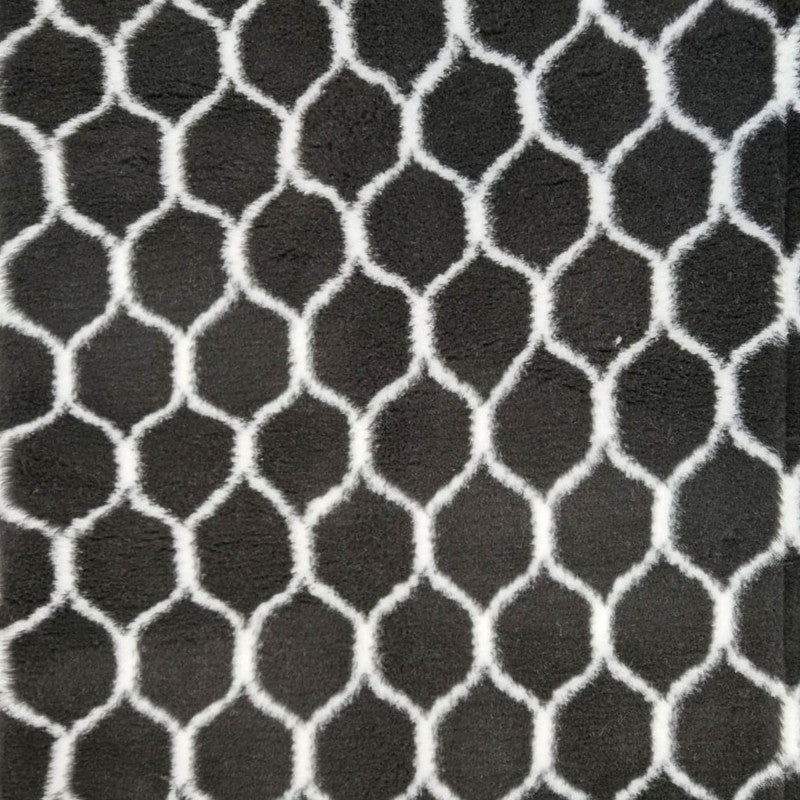 Vetbed - Zwart/wit geblokt