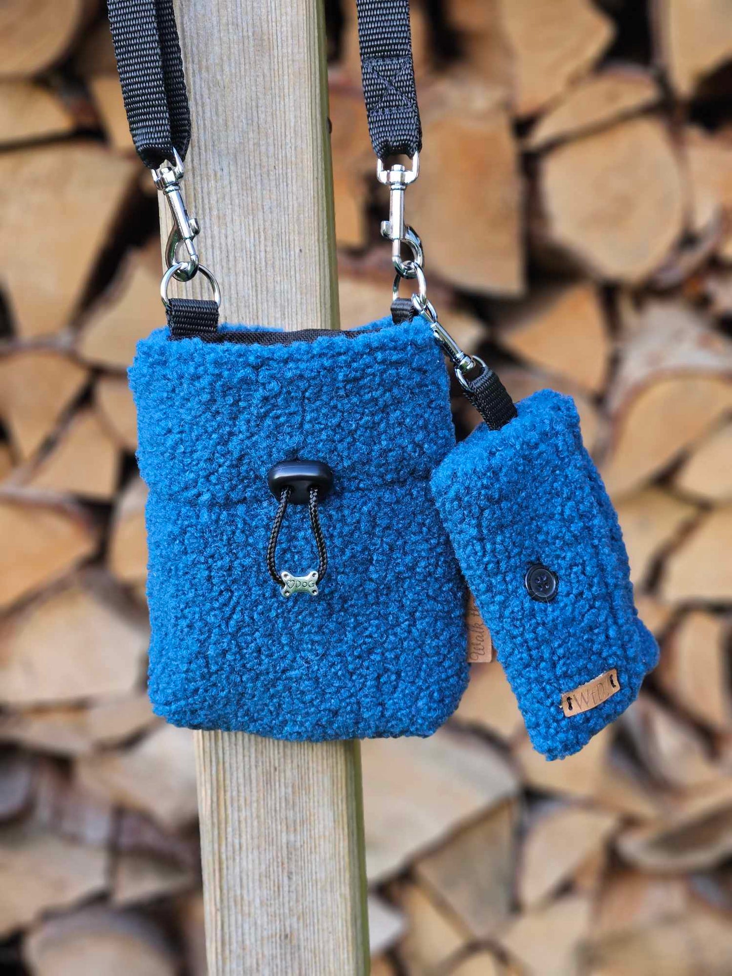 Crossbody beloningstas - Petrol teddy
