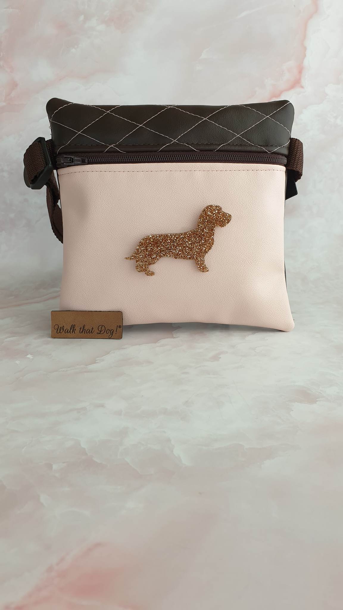 Showtas - Teckel met glitter