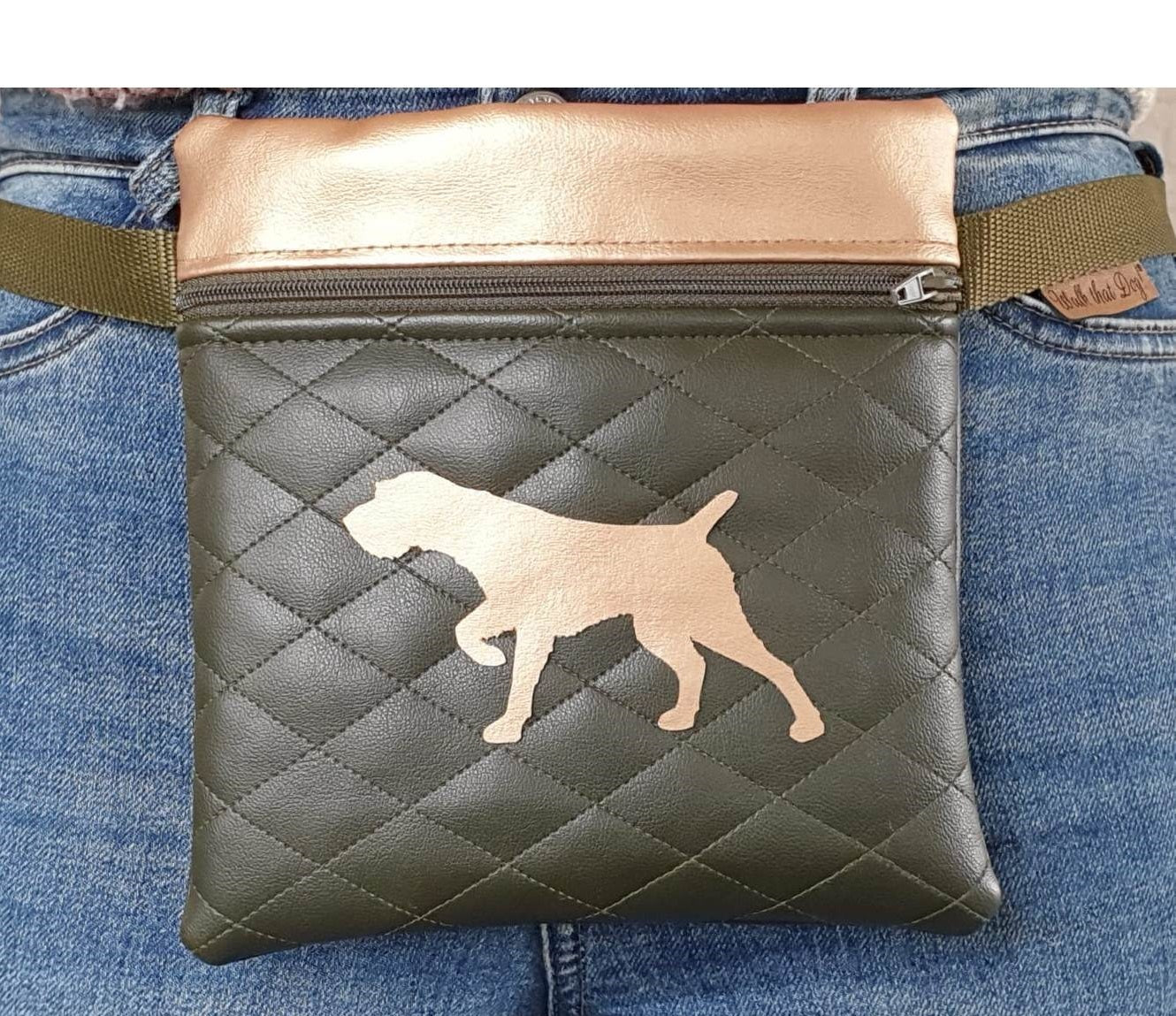 Groen/goud doorgestikt - Duitse Staande