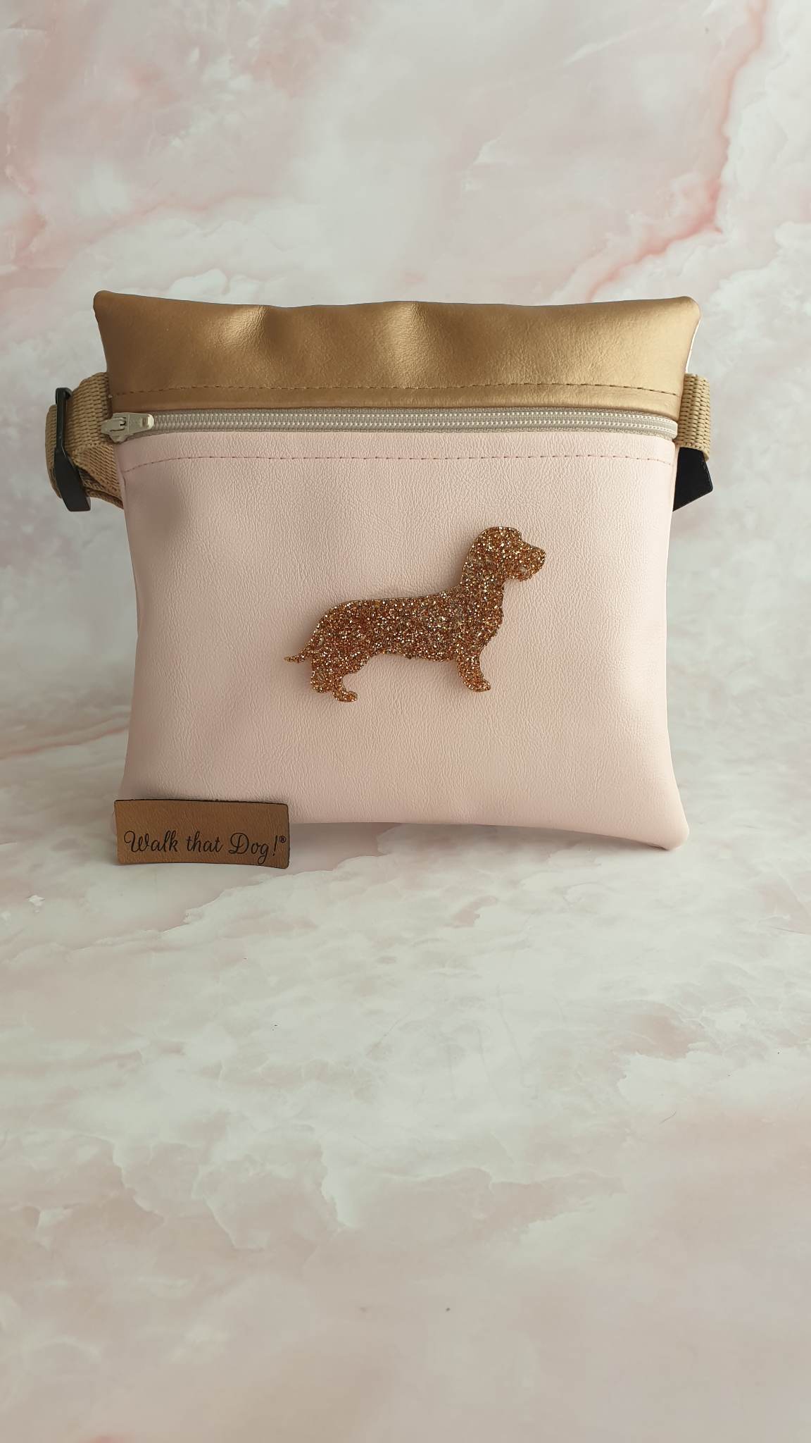 Showtas - Teckel met glitter