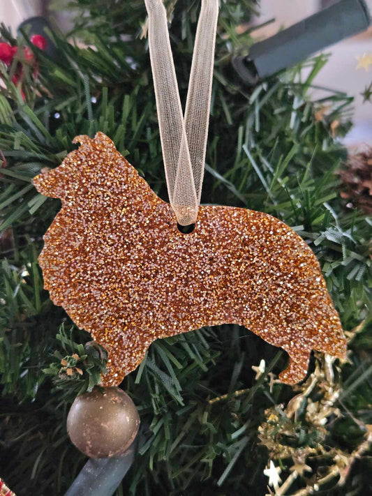 Kersthanger - Sheltie goud