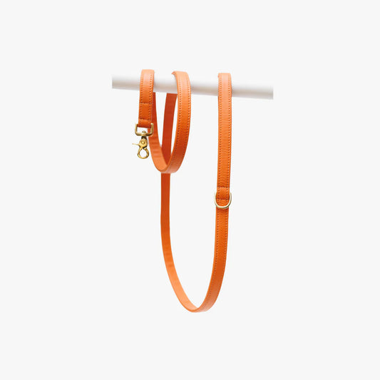 The Dog Musthaves - Oranje leren hondenriem