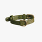 The Dog Musthaves - Hondenhalsband echt leer met naam penning - Groen