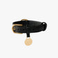 The Dog Musthaves - Hondenhalsband echt leer met naam penning - Zwart