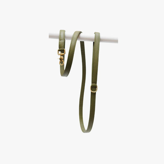 The Dog Musthaves - Groene leren hondenriem
