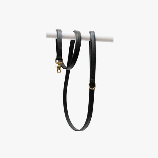 The Dog Musthaves - Zwarte leren hondenriem