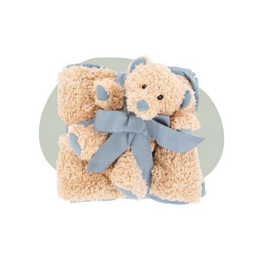 Scruffs - Giftset (deken + knuffel) blauw