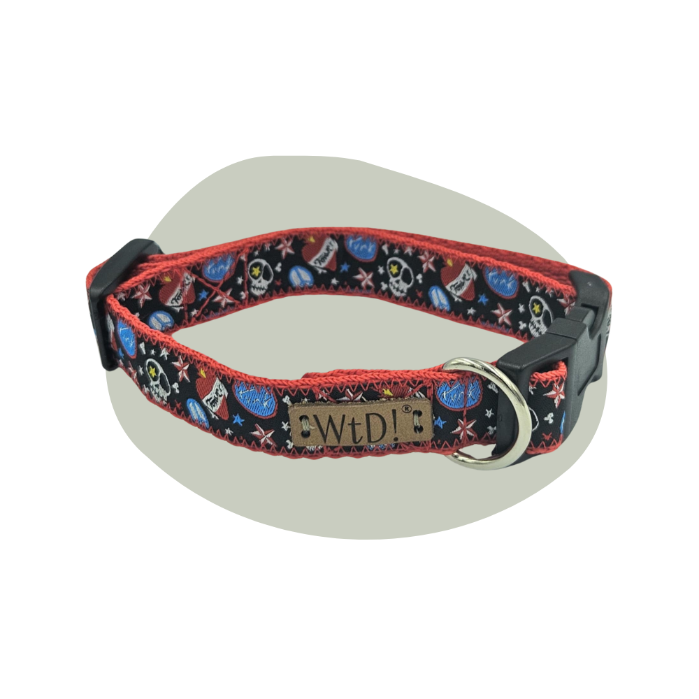 Middel halsband - Punk Rood