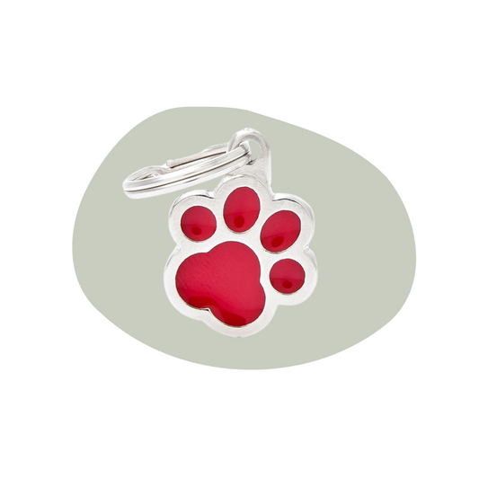 Hondenpenning Classic rood pootje