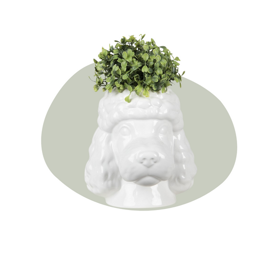 Clayre & Eef - Witte porseleinen plantenbak