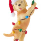 Decoratie - Gele Labrador met kerstlampjes
