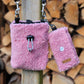 Crossbody beloningstas - Pink teddy