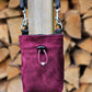 Crossbody beloningstas - Suéde stof bordeaux