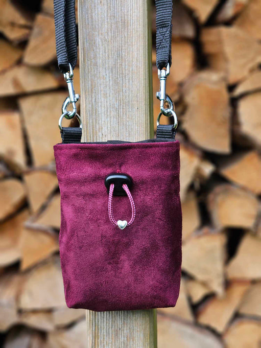 Crossbody beloningstas - Suéde stof bordeaux