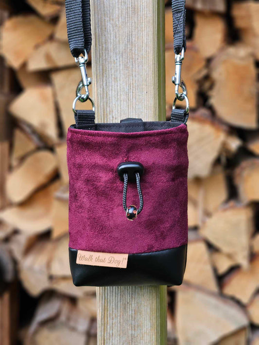 Crossbody beloningstas - Suéde stof bordeaux