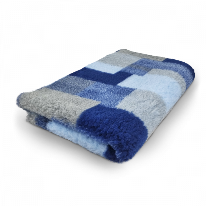 Vetbed - Patchwork blauw