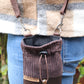 Crossbody Beloningstas - Brown Ribfluweel