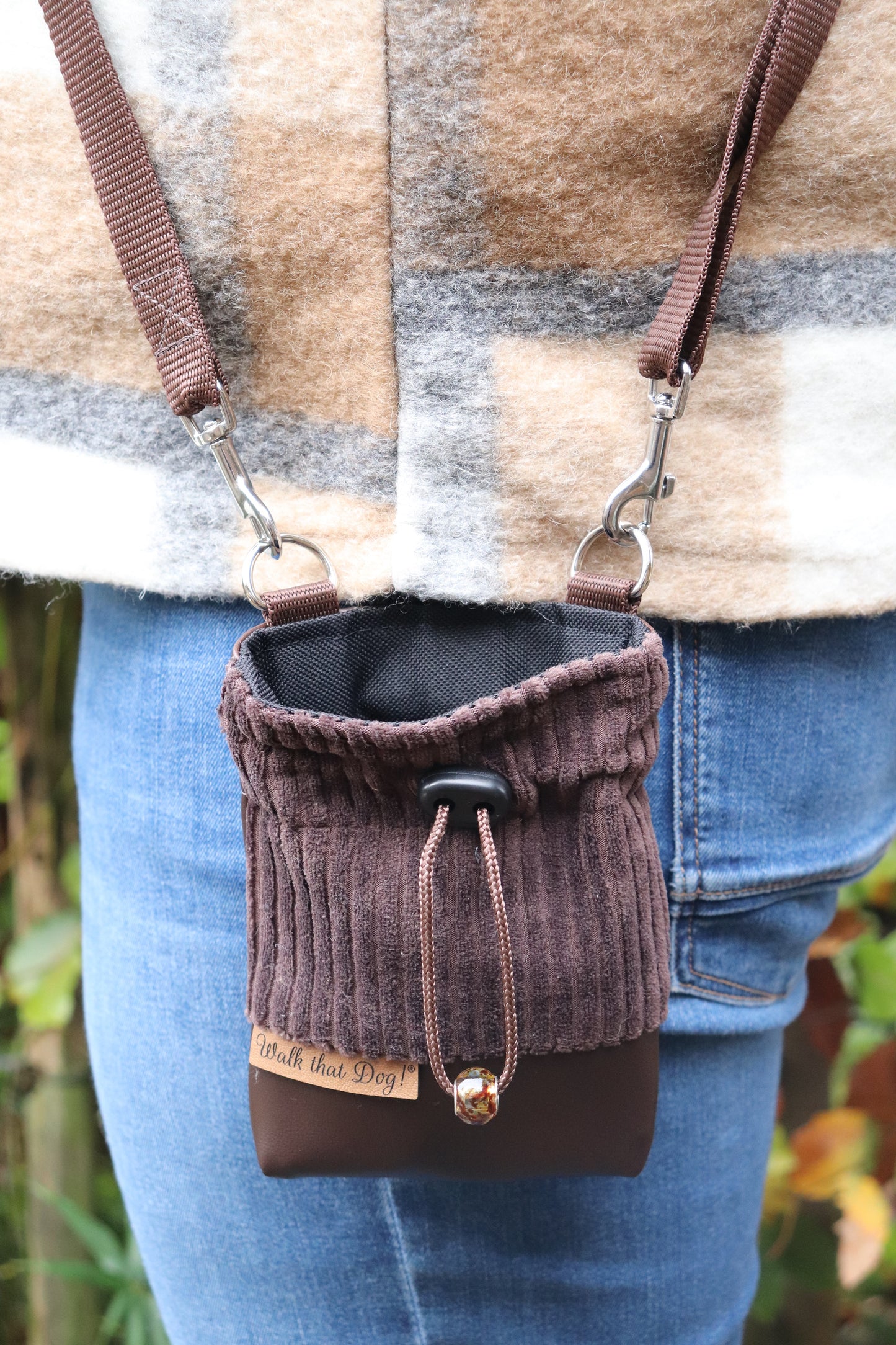 Crossbody Beloningstas - Brown Ribfluweel
